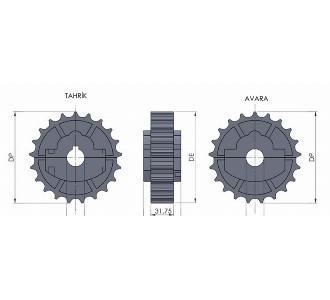 380 Stainless Turn Belt Drive Sprocket - Conveyor part Ø153