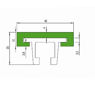 40 MM C PROFİL İÇİN ALÜMİNYUM PROFİL