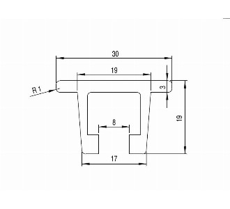 40mm C PROFİL İÇİN ALUMİNYUM PROFİL