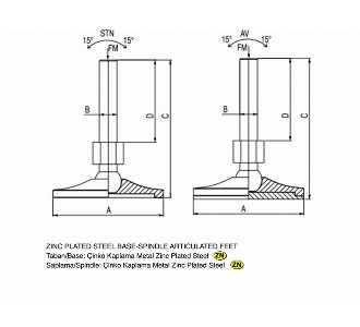  507 Steel, Base And Shaft Jointed wedge - Conveyor part M20X210X80 BASE