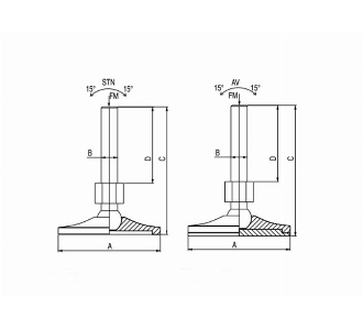  560 Steel Base and Shaft Joint wedge - Conveyor part M20X210X80 BASE