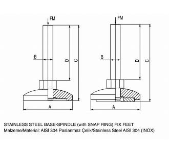  590 (Inox) (With Segment) Fixed - Conveyor part M20X210X80 BASE