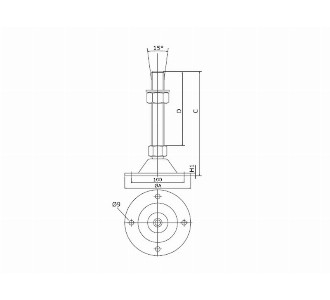  605 Stainless Steel, Spindle Joint wedge - Conveyor part M20X200X80