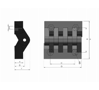 PLASTİK MENTEŞE 49*49 GÖMME SOMUNLU