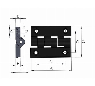 Plastic Hinge 78*100 - Conveyor part