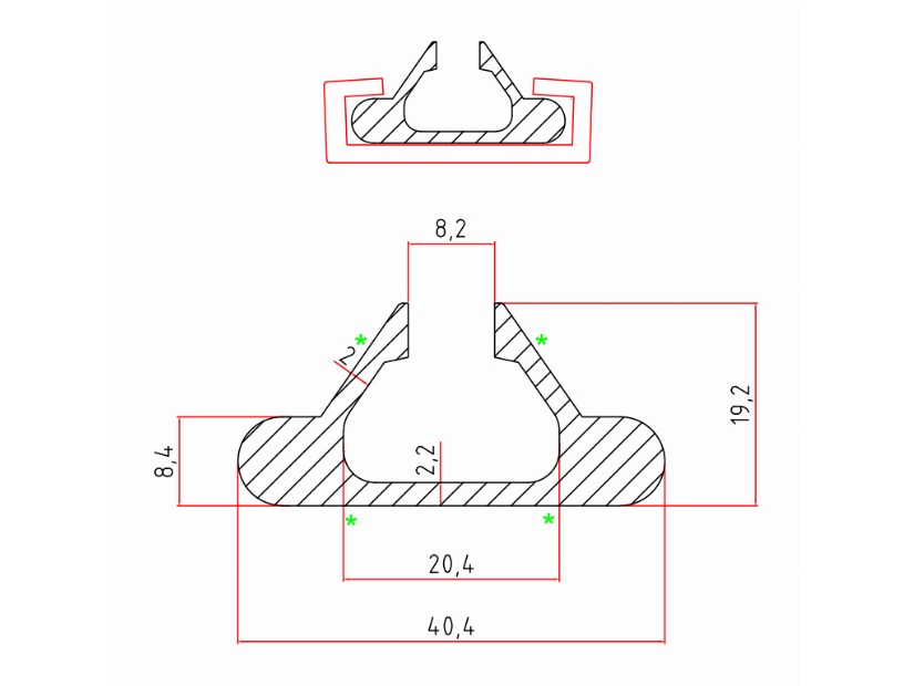 50 mm C PROFİL İÇİN ALÜMİNYUM PROFİL
